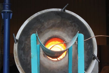 Batch rotary kiln used in testing thermal processing