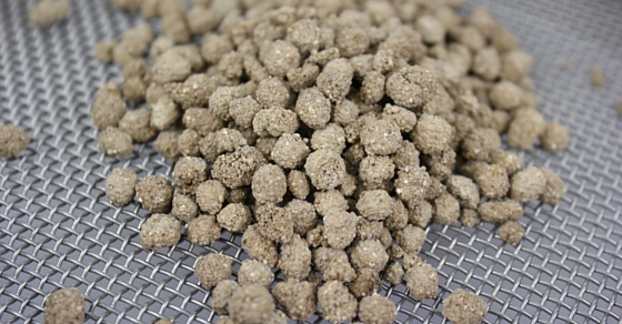 Phosphate fertilizer (fertiliser) granules produced in the FEECO Innovation Center