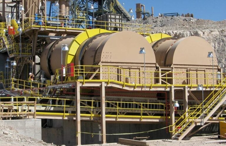 Installed Copper Ore Drums (Agglomerators) for Use in Heap Leaching