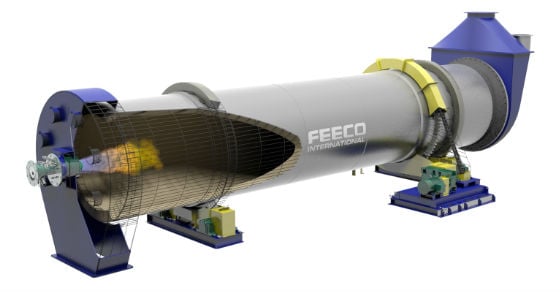 Upgrading Phosphate Ores with Rotary Kilns, 3D Model of a FEECO Rotary Kiln for Upgrading Phosphate Ores