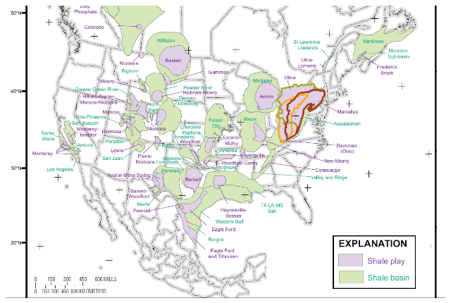 North America Shale Basins and Plays Map