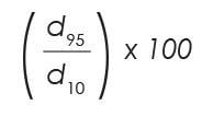 Equation for determining fertilizer (fertiliser) uniformity index (UI) of a granular fertilizer
