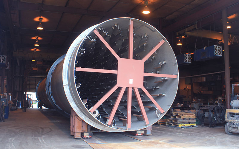 A dryer in fabrication at the FEECO Fabrication facility